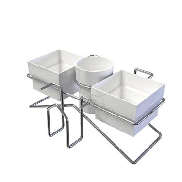 Imagem de Suporte Porta Sachês Açúcar Mexedor Adoçante Chás Organizador para Mesa do Café Branco, Stolf