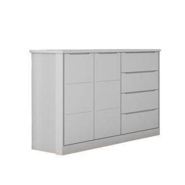 Imagem de Cômoda Diamante 4 Gavetas e 2 Portas Cinza - FbABY - Phoenix Baby