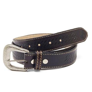 Imagem de Cinto Country Cawboy Entalhado Couro Sola Fivela Removível - Street Fa