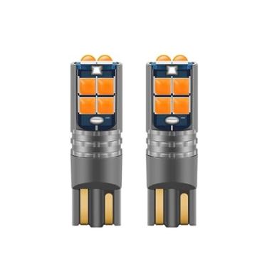 Imagem de Par de Lâmpadas LED T10 com 10 LEDs SMD 3030, Cor Âmbar, 12V, Compatível com Sistema Canbus, Ideal para Iluminação de Placa, Seta ou Luz de Posição Automotiva