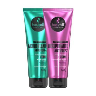 Imagem de Kit Supermáscaras Haskell  Acidificante Redutor de pH e Disciplinante 