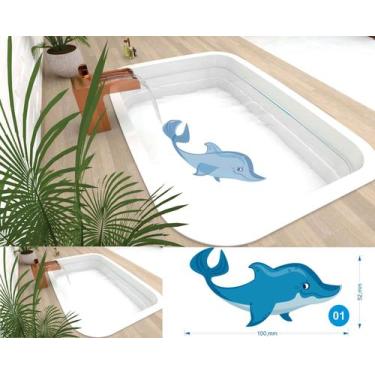 Imagem de Adesivo Para Fundo De Piscinas Com Proteção Uv - Golfinhos + selante 1