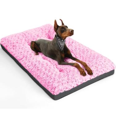 Imagem de Cama de cachorro POCBLUE Deluxe lavável para cães grandes de até 32 kg rosa