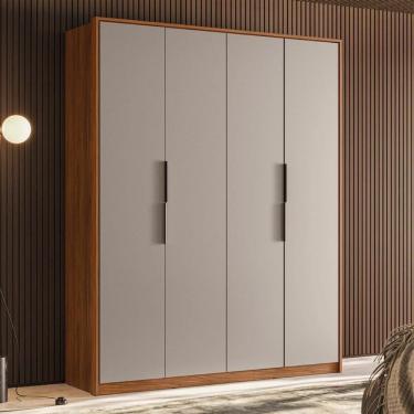 Imagem de Guarda Roupa Casal 4 Portas E 3 Gavetas Grécia Tx Nogueira-nude