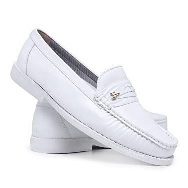 Imagem de Mocassim Masculino Dockside Vintage Couro Legítimo Blaqueado 1018 (Branco, BR, Adulto, Numérico, 43)