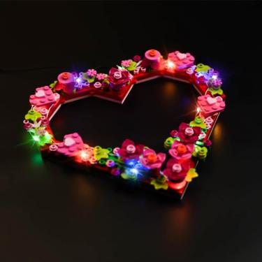 Imagem de VONADO Light for lego-heart-ornament-40638 Valentine Flowers Heart Wreath Frame, Lighting Set Compatible with Ornament Heart Legos Set 40638 Gift for Adults (No Models)
