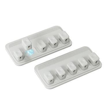 Imagem de Organizador de mesa SHEEAST com clipe magnético para gerenciamento de cabos, suporte de cabo de mesa, pacote com 2 para cabos USB C, micro cabos, cola em madeira, mármore, metal, vidro, cinza