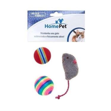 Imagem de Brinquedo gato ratinho com 2 bolas jolitex