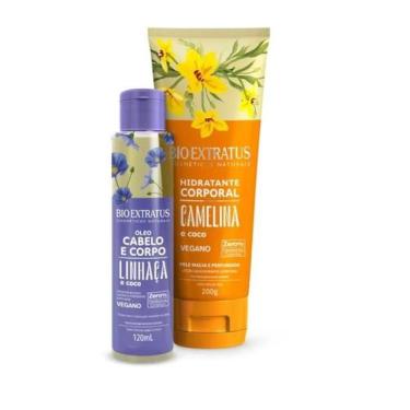 Imagem de Kit Bio Extratus Hidratante Camelina 200g + Óleo Corpo Cabelo Linhaça 