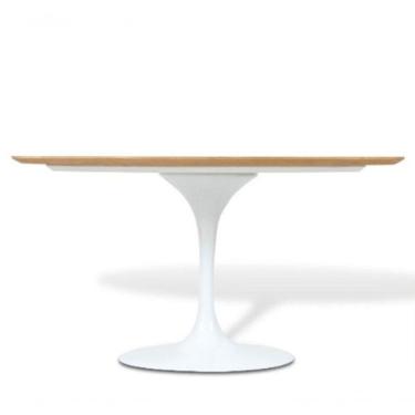 Imagem de Mesa De Jantar Tulipa Oval 244X137cm Freijó Branco