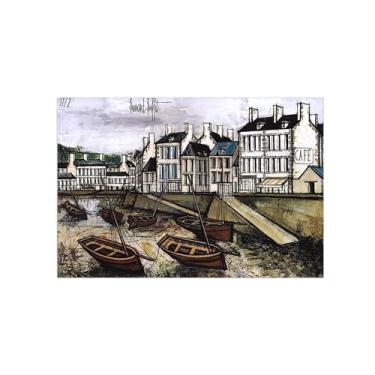 Imagem de Bernaard Bufffet Pinturas famosas decoração-Cais-Abstrato Impressão Lona para Sala de Estar 70x105cm27x41in Sem Moldura