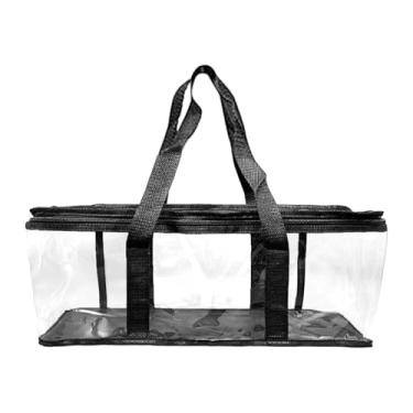 Imagem de WeiLaiKeQi Bolsa para armazenamento de DVD, suporte para CD, coleção de estojos, bolsa multiuso para transporte de livros, organizador de mídia com alças para, 64 Cm X 32.5 Cm X 25