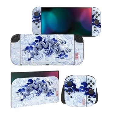 Imagem de PlayVital for Nintendo Switch 2 Skin Full Set (2-Pack) - Protective Vinyl Decal Stickers for Switch 2 Console, Joycons, Handle Grips & Dock | No Residue, Anti-Scratch - Qinghua Porcelain Style