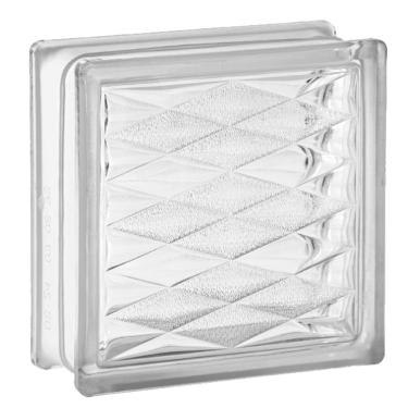 Imagem de Tijolo Bloco De Vidro Transparente Textura 19x19x8 Tradestar Losangos