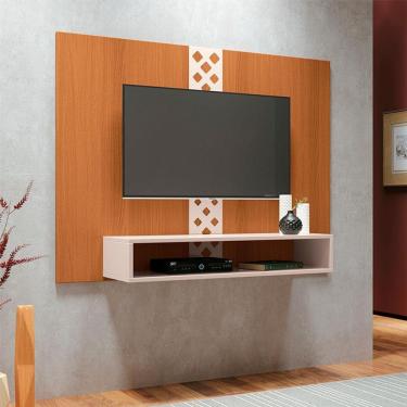 Imagem de Painel Para Tv Home Suspenso Ambiente Form Cinamomo Off White - Hb Móveis