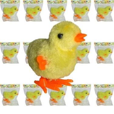 Imagem de Kit com 15 Pintinhos ou Galinhos Amarelinho de Pelúcia a Corda - Toys
