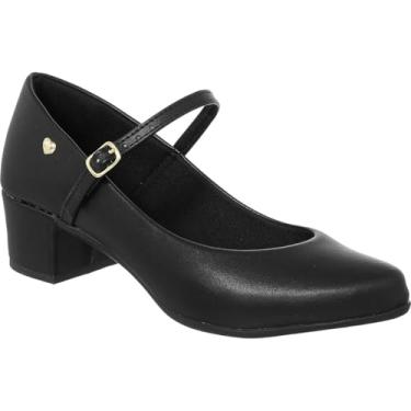 Imagem de Scarpin Boneca Napa Feminino Saltinho Bico Fino (Preto, BR, Adulto, Numérico, 34)