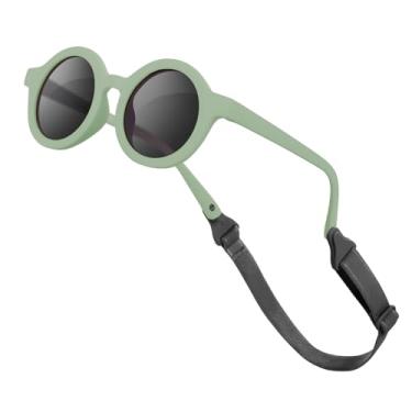 Imagem de VideMundi Óculos de sol para bebês com alça polarizada flexível UV400 para bebês meninos meninas de 0 a 36 meses, Verde, Baby