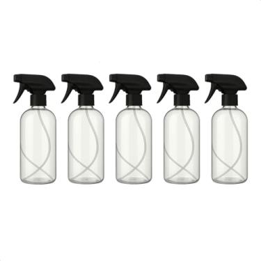 Imagem de Frascos Borrifador Spray Pulverizador com Válvula Multiuso Transparente 500ml (Preto, 5)