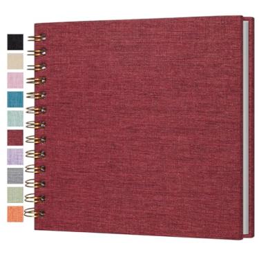 Imagem de Cherrich Pequeno Álbum De Recortes 7X7", Fotos Em Linho, Mini Recortes, Livro Memórias Com Páginas Brancas Kraft Para Casamento, Bebê, Família, Formatura, Viagem, Cachorro, Férias