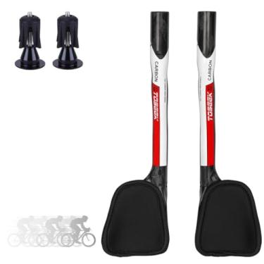 Imagem de BNVB Barra De Descanso Para Bicicleta Tt 12K Brilhante, Fibra Carbono Alta Qualidade, Barras Aerodinâmicas, Braço Ciclismo Triatlo Estrada Mtb, Braçadeiras 31,8 Mm - Vermelha