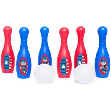Imagem de Jogo de Boliche Infantil Capitão, Kit com 8 Peças Brinqeudo crianças