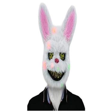 Imagem de Máscara Pelúcia Coelho Led Terror Festa Halloween Fantasia - MC PRESEN