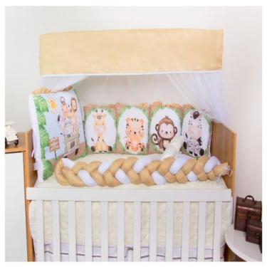 Imagem de Kit Berço Menino Trança Sublimado 13 Peças Com Trocador - DW Confecçõe