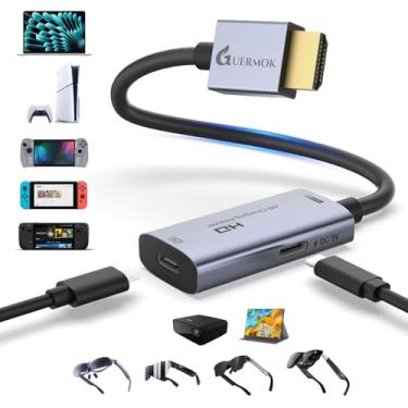 Imagem de Guermok Adaptador de óculos USB-C para AR, carregador rápido de 100 W e adaptador de jogos, hub AR para Xreal, para Viture, Switch, Steam Deck, telefone 16/15, telefones Android (prata)