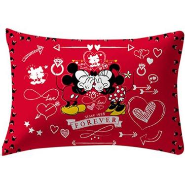Imagem de Fronha Avulsa Mickey E Minnie 100% Algodão 48x68cm Vermelho