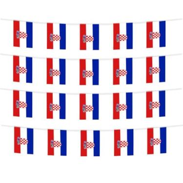 Imagem de FFILL 20 pés 20 bandeiras bandeira da Croácia, mini bandeira da Croácia, para festas, lojas e decorações de bares, apoio à Copa do Mundo e celebrações do Dia Internacional. Bandeiras temáticas de