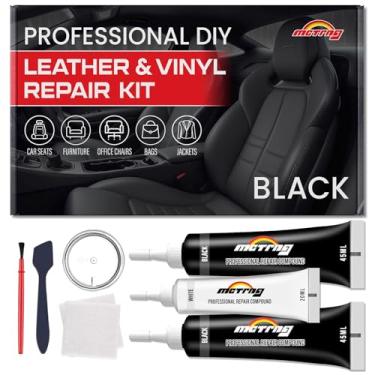 Imagem de MCTRHG Kit De Reparo De Couro Preto Para Interior De Carro, Kit De Reparo De Assento De Couro Para Carros, Assentos De Carro, Volante, Painel, Console, Restaura Facilmente Couro Sintético, Artificia