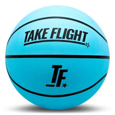 Imagem de A Plus Collectibles Bola de basquete juvenil Take Flight, tamanho oficial 5, basquete interno/externo/rua. Bola juvenil para meninos e meninas 27,5 (azul frio, tamanho 5)