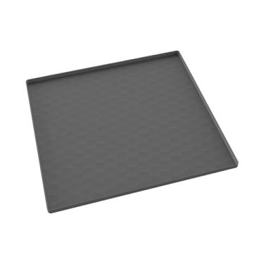 Imagem de SiaBiced Almofada de lavagem para máquina de lavar roupa, capa de silicone multiuso com borda elevada, tapete para piso de freezer, Cinza 60x60cm