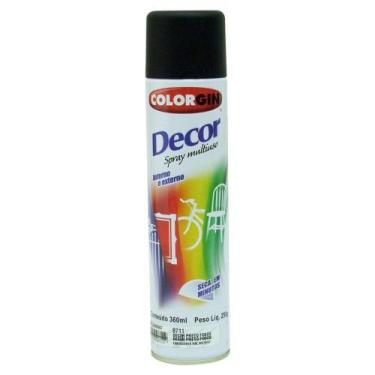 Imagem de Tinta Spray Preto Fosco Colorgin Decor Uso Geral 360ml