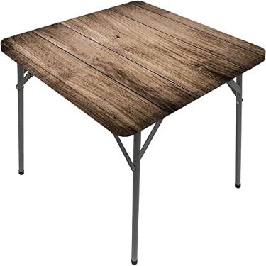Imagem de Capa de mesa de madeira ajustada, estampa de textura de prancha de madeira, toalha de mesa impermeável interna/externa, sala de jantar de pátio e cozinha, serve para mesa de 122 x 182 cm