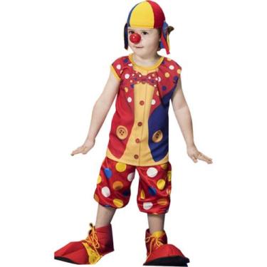 Imagem de Vestido Roupa Infantil Palhaço Fantasia Para Festa Carnaval - festa lu