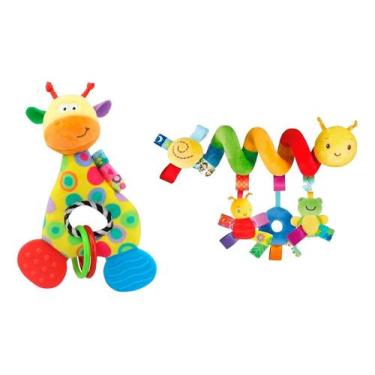 Imagem de Kit Mobile Centopeia Espiral Infantil + Mordedor Bebê Girafa - Star, A