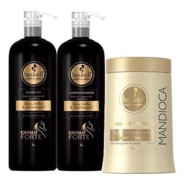 Imagem de Haskell Cavalo Forte Shampoo/cond + Máscara Mandioca 900g