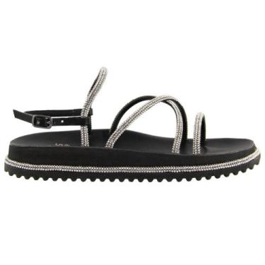 Imagem de Sandália Papete  Feminina Flatform Brilho Strass - Outlet Monteiro, Pr