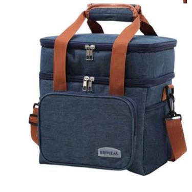 Imagem de Bolsa Termica Expansível De Grande Capacidade Para Piquenique Adequado Para Viagens Ao Ar Livre(Azul Marinho) Editar