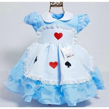 Imagem de Vestido infantil festa Alice no país das maravilhas azul - NELU, Alice