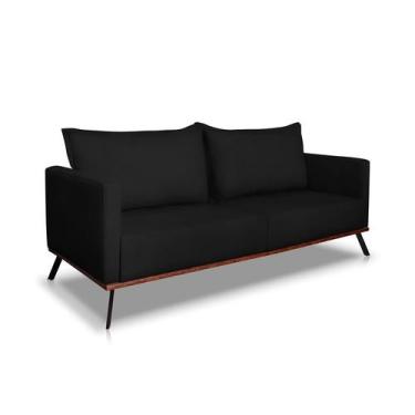 Imagem de Sofá 3 Lugares Zeus Veludo Preto 180 cm - Modern