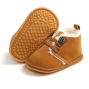 Imagem de Botas de inverno Meckior unissex para bebês meninos, sola de borracha de veludo antiderrapante, A12/Brown, 0-6 Months Infant