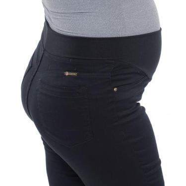 Imagem de Calça Jeans Gestante Cigarrete Grávida Faixa na Barriga - Black Jeans,