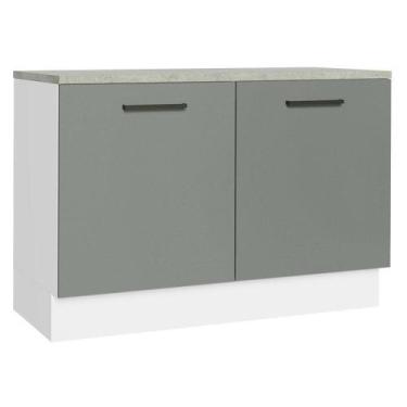 Imagem de Balcão De Pia Cozinha 2 Portas (com Tampo) Branco/cinza Agata Madesa B