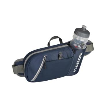 Imagem de WATERFLY Pochete de cintura: suporte de garrafa de água para caminhadas com alça para mulheres e homens, bolsas de quadril de hidratação para corrida, caminhada, viagem, Azul marinho, 5 x 12 x 2
