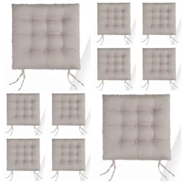 Imagem de Kit Com 10 Almofadas Para Cadeiras Assento Futon De Cadeira 40x40 Cm(Caqui)