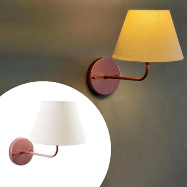 Imagem de Arandela luminaria de Parede Curvada Clássica Rose Gold Com Cúpula branca Para Decoração iluminação Sala, Corredor, Quarto, Cama