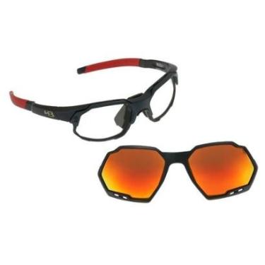 Imagem de Armação Óculos de Grau Clip On HB Rush Matte Navy Multi Red-Masculino